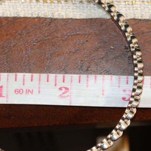 Silver Tone Graziano 3" Diameter Bangle Bracelet - Picture 6 of 8
